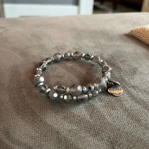 Alex and Ani beaded wrap bracelet. Beautiful gray/silver beads. Very comfy. EUC